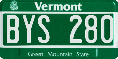 VT license plate BYS280