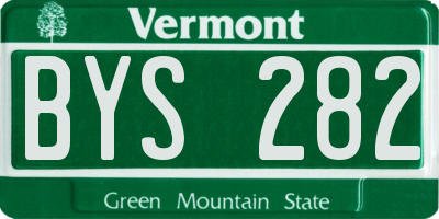 VT license plate BYS282