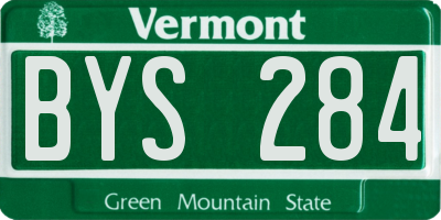 VT license plate BYS284
