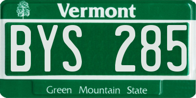 VT license plate BYS285