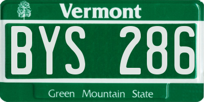 VT license plate BYS286