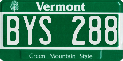 VT license plate BYS288