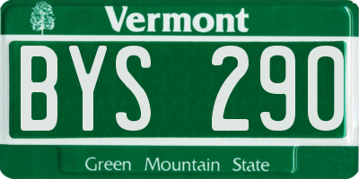 VT license plate BYS290