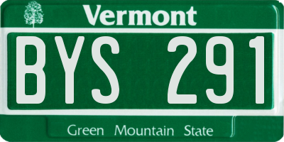 VT license plate BYS291