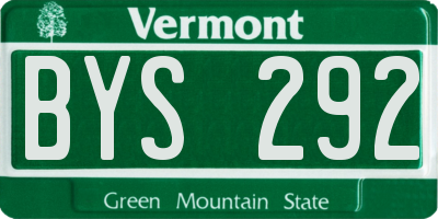 VT license plate BYS292
