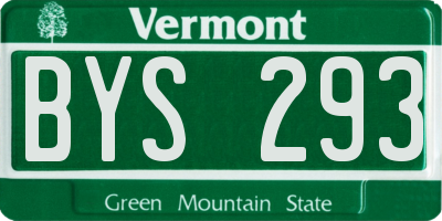 VT license plate BYS293