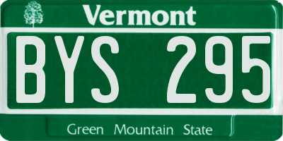 VT license plate BYS295