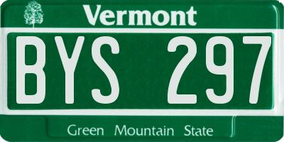 VT license plate BYS297