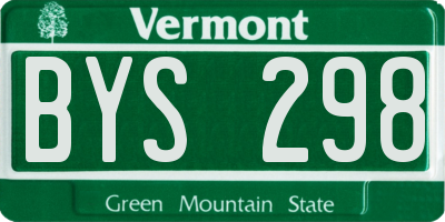 VT license plate BYS298