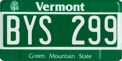 VT license plate BYS299