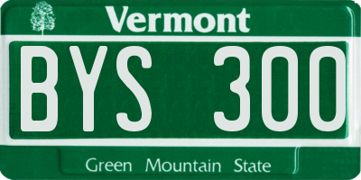 VT license plate BYS300