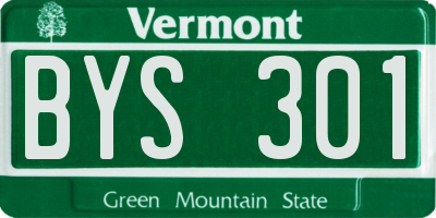 VT license plate BYS301
