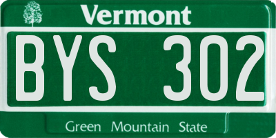 VT license plate BYS302