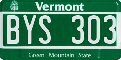 VT license plate BYS303