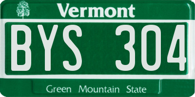 VT license plate BYS304