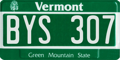 VT license plate BYS307