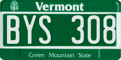 VT license plate BYS308
