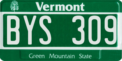VT license plate BYS309