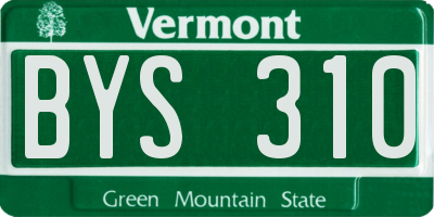 VT license plate BYS310