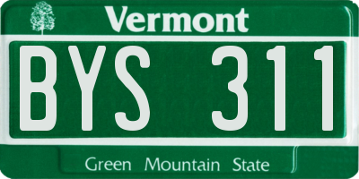 VT license plate BYS311