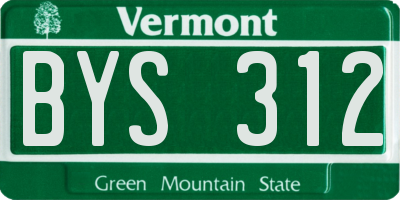 VT license plate BYS312