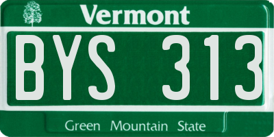 VT license plate BYS313