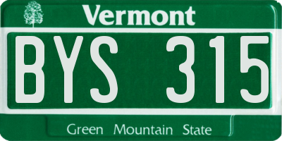 VT license plate BYS315