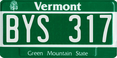 VT license plate BYS317