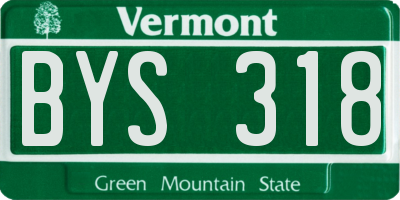 VT license plate BYS318