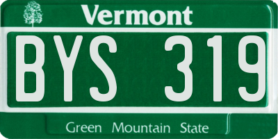VT license plate BYS319