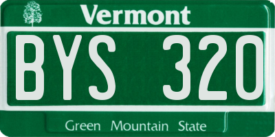 VT license plate BYS320