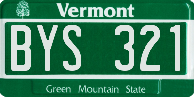 VT license plate BYS321