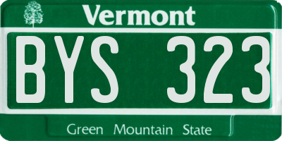 VT license plate BYS323