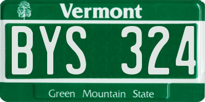 VT license plate BYS324