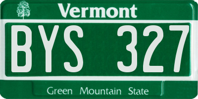 VT license plate BYS327