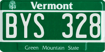 VT license plate BYS328