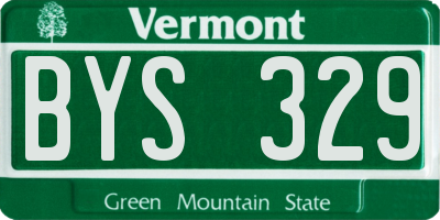 VT license plate BYS329