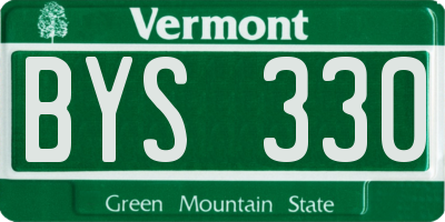 VT license plate BYS330