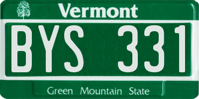 VT license plate BYS331
