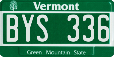 VT license plate BYS336