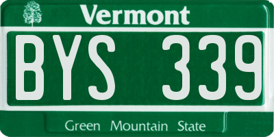 VT license plate BYS339