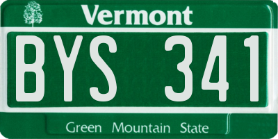 VT license plate BYS341