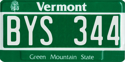 VT license plate BYS344