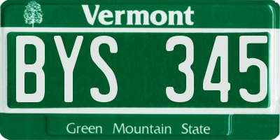 VT license plate BYS345