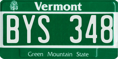 VT license plate BYS348