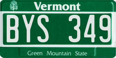 VT license plate BYS349