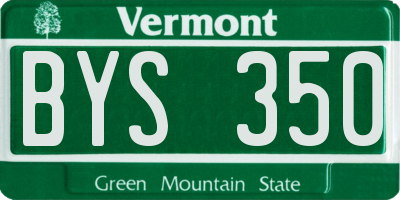 VT license plate BYS350