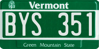 VT license plate BYS351