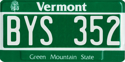 VT license plate BYS352