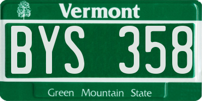 VT license plate BYS358